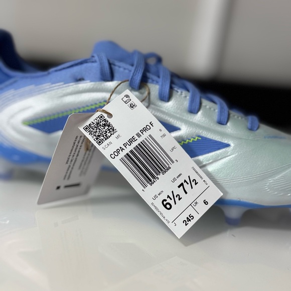 Adidas Copa Pure 3 Pro FG Soccer Cleats Blue ID9043 Men’s Size 6.5 - Picture 8 of 10